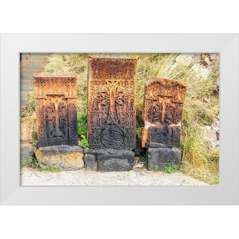 Armenia-Sevan Sevanavank 9th century Monastery complex Stone tablets White Modern Wood Framed Art Print by Wilson, Emily