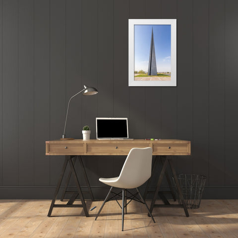 Yerevan-Armenia The Memorial Column at the Tsitsernakaberd Armenian Genocide Memorial Complex White Modern Wood Framed Art Print by Wilson, Emily