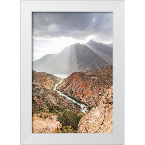Iskanderkul-Sughd Province-Tajikistan The Yaghnob River and Iskanderkul Lake White Modern Wood Framed Art Print by Wilson, Emily M.