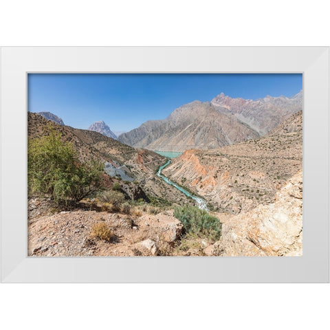Iskanderkul-Sughd Province-Tajikistan The Yaghnob River and Iskanderkul Lake White Modern Wood Framed Art Print by Wilson, Emily M.