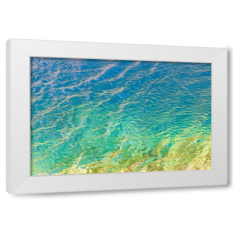 Haft Kul-Sughd Province-Tajikistan Abstract patterns in water of Nezhegon-Haft Kul-the Seven Lakes White Modern Wood Framed Art Print by Wilson, Emily M.
