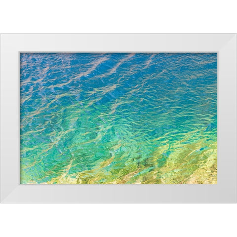 Haft Kul-Sughd Province-Tajikistan Abstract patterns in water of Nezhegon-Haft Kul-the Seven Lakes White Modern Wood Framed Art Print by Wilson, Emily M.