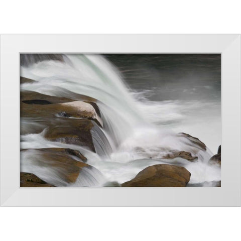 New Zealand, South Island Maruia Falls White Modern Wood Framed Art Print by Grall, Don