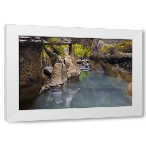 New Zealand, North Island Rocks at low tide White Modern Wood Framed Art Print by Grall, Don
