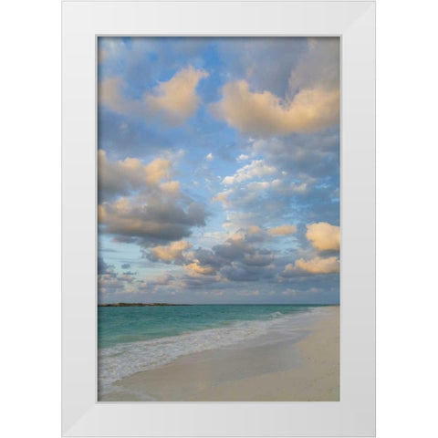 Bahamas, Little Exuma Island Sunset on seascape White Modern Wood Framed Art Print by Paulson, Don