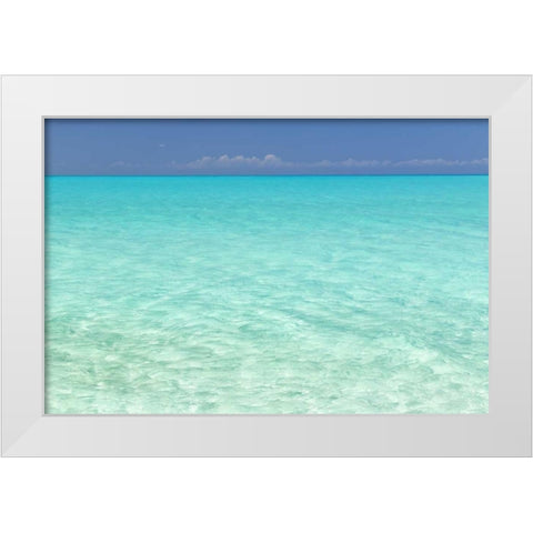 Bahamas, Little Exuma Island Aqua ocean water White Modern Wood Framed Art Print by Paulson, Don
