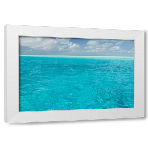 Bahamas, Exuma Island Seascape of aqua ocean White Modern Wood Framed Art Print by Paulson, Don