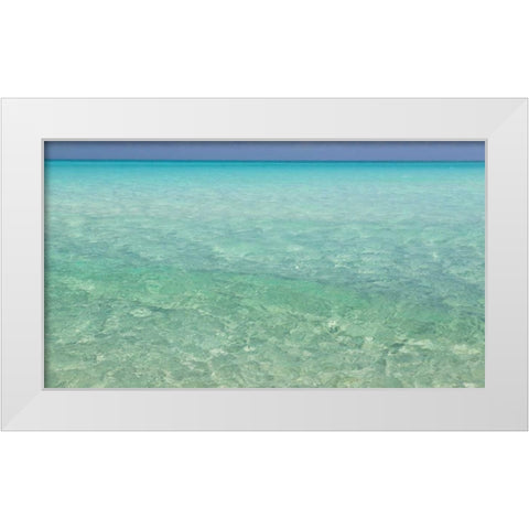 Bahamas, Exuma Island Seascape of Shroud Cay White Modern Wood Framed Art Print by Paulson, Don