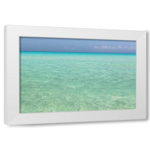 Bahamas, Exuma Island Seascape of Shroud Cay White Modern Wood Framed Art Print by Paulson, Don