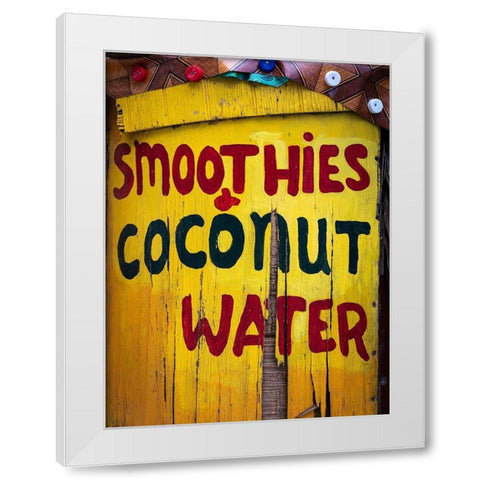 Caribbean-Grenada-Island of Carriacou Vendor sign close-up White Modern Wood Framed Art Print by Jaynes Gallery