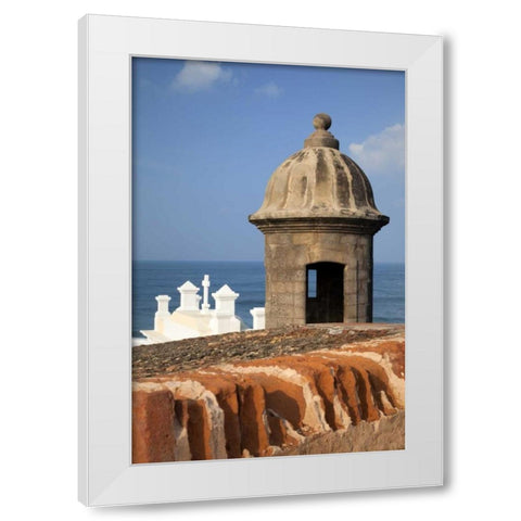 Puerto Rico, Old San Juan Fort San Cristobal White Modern Wood Framed Art Print by Flaherty, Dennis