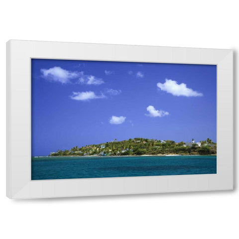 Puerto Rico, Viegues Isl Bay at Isabel Segunda White Modern Wood Framed Art Print by Flaherty, Dennis