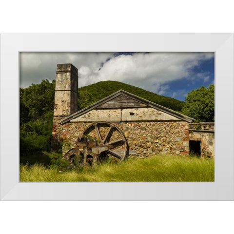 USA Virgin Islands, St John Ruins of sugar mill White Modern Wood Framed Art Print by Illg, Cathy and Gordon