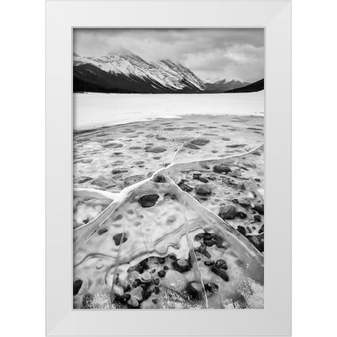 Canada-Alberta-Canmore-Spray Valley Provincial Park-Dawn at Spray Lakes White Modern Wood Framed Art Print by Collins, Ann