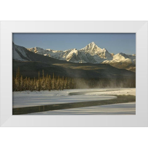 Canada, Jasper NP Athabasca River scenic White Modern Wood Framed Art Print by Grall, Don