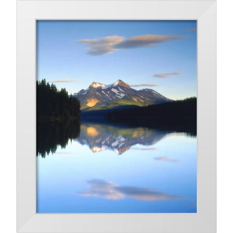 Canada, Alberta, Mountain lake in Jasper NP White Modern Wood Framed Art Print by Talbot Frank, Christopher