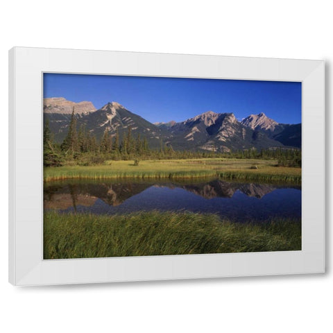 Canada, Alberta, Jasper Lake in Jasper NP White Modern Wood Framed Art Print by Grandmaison, Mike