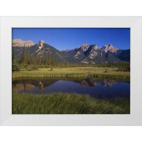 Canada, Alberta, Jasper Lake in Jasper NP White Modern Wood Framed Art Print by Grandmaison, Mike