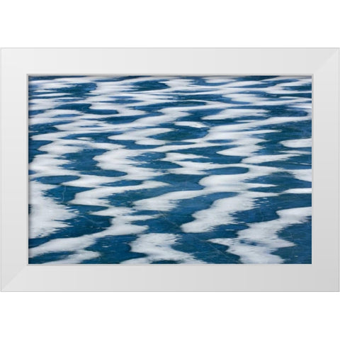Canada, Alberta Wind pattern of ice and snow White Modern Wood Framed Art Print by Grandmaison, Mike