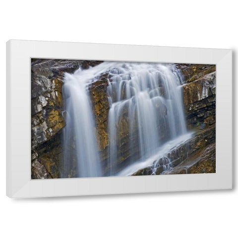 Canada, Alberta, Waterton Lakes NP Cameron Falls White Modern Wood Framed Art Print by Grandmaison, Mike