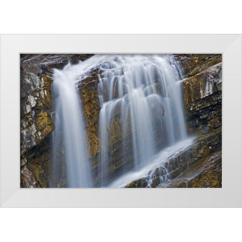 Canada, Alberta, Waterton Lakes NP Cameron Falls White Modern Wood Framed Art Print by Grandmaison, Mike