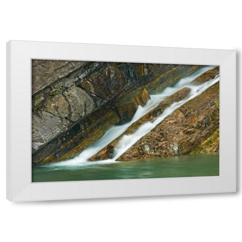 Canada, Alberta, Waterton Lakes NP Cameron Falls White Modern Wood Framed Art Print by Grandmaison, Mike