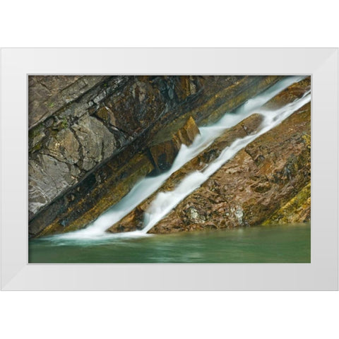 Canada, Alberta, Waterton Lakes NP Cameron Falls White Modern Wood Framed Art Print by Grandmaison, Mike