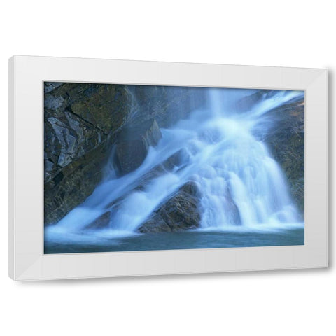 Canada, Alberta, Waterton Lakes NP Cameron Falls White Modern Wood Framed Art Print by Grandmaison, Mike