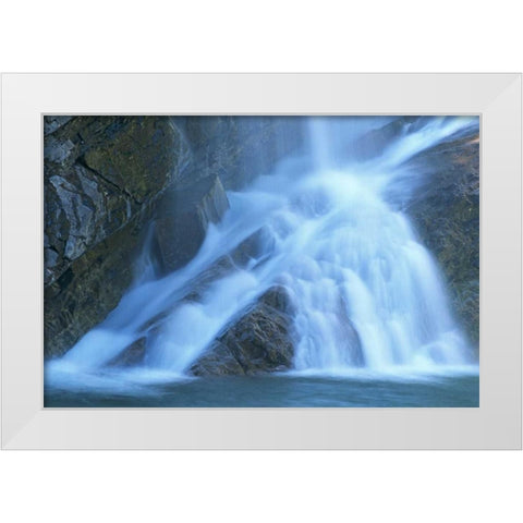 Canada, Alberta, Waterton Lakes NP Cameron Falls White Modern Wood Framed Art Print by Grandmaison, Mike