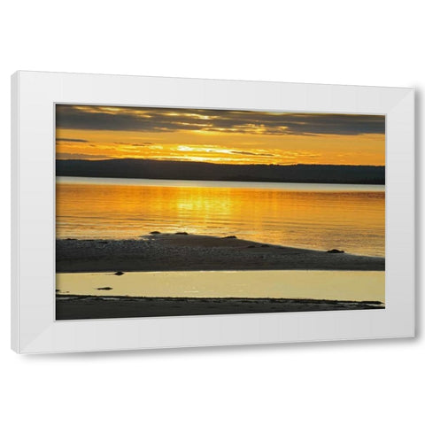 Canada, Alberta Sand bars in Lesser Slave Lake White Modern Wood Framed Art Print by Grandmaison, Mike