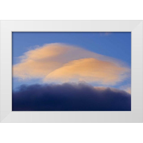 Canada, Alberta, Jasper NP Clouds at sunset White Modern Wood Framed Art Print by Grandmaison, Mike