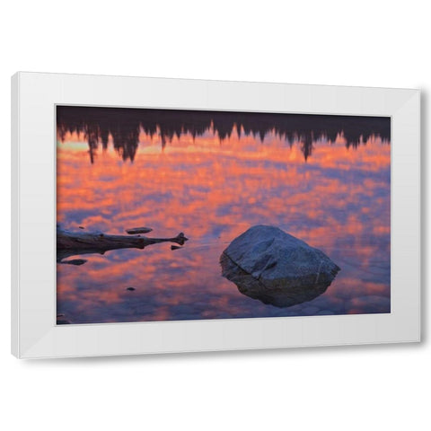 Canada, Jasper NP Sunrise over Patricia Lake White Modern Wood Framed Art Print by Grandmaison, Mike