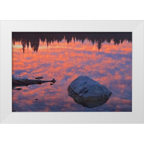 Canada, Jasper NP Sunrise over Patricia Lake White Modern Wood Framed Art Print by Grandmaison, Mike