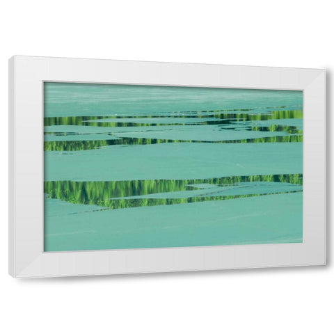 Canada, Banff NP Ice pattern on Waterfowl Lake White Modern Wood Framed Art Print by Grandmaison, Mike