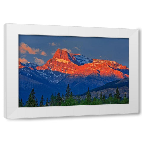 Canada-Alberta Canadian Rocky Mountains at sunrise White Modern Wood Framed Art Print by Jaynes Gallery