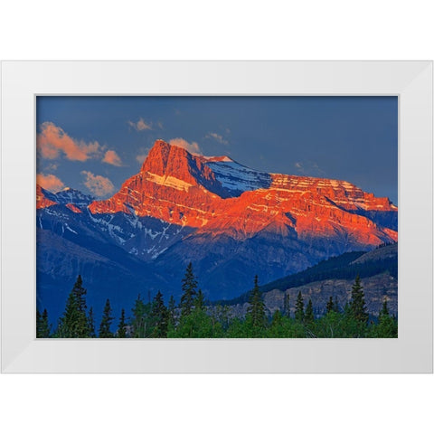 Canada-Alberta Canadian Rocky Mountains at sunrise White Modern Wood Framed Art Print by Jaynes Gallery