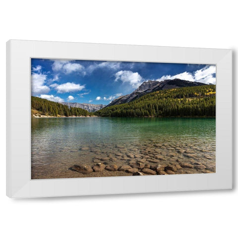 Two Jack Lake in Banff National Park-Canada White Modern Wood Framed Art Print by Haney, Chuck