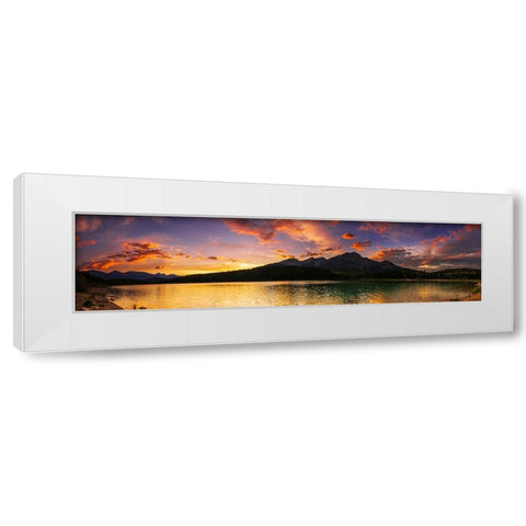Sunset at Patricia Lake-Jasper National Park-Alberta-Canada White Modern Wood Framed Art Print by Bishop, Russ