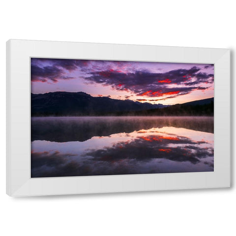 Sunrise at Edith Lake-Jasper National Park-Alberta-Canada White Modern Wood Framed Art Print by Bishop, Russ