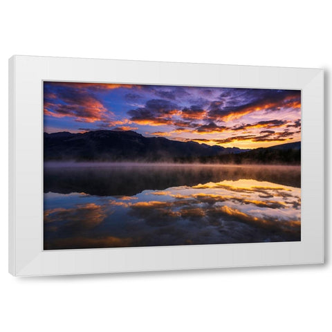Sunrise at Edith Lake-Jasper National Park-Alberta-Canada White Modern Wood Framed Art Print by Bishop, Russ