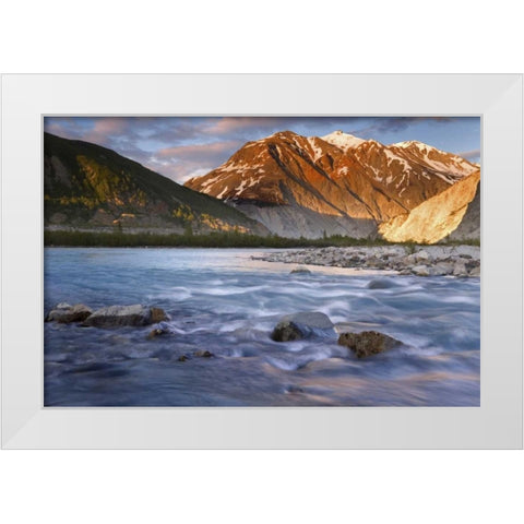 Canada, British Columbia, Alsek River Valley White Modern Wood Framed Art Print by Paulson, Don