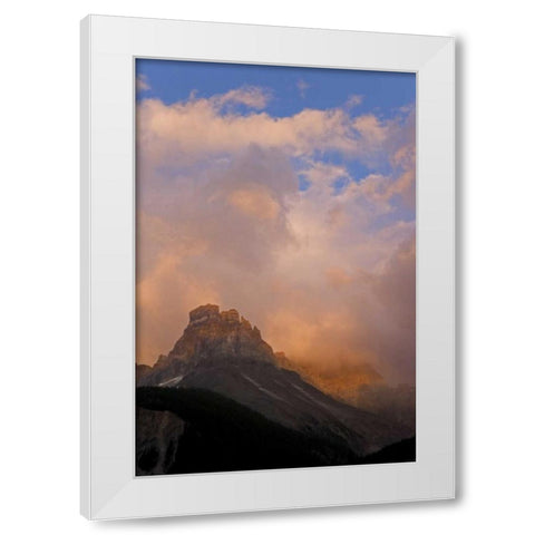 Canada, BC, Yoho NP Sunset over Mt Cathedral White Modern Wood Framed Art Print by Paulson, Don