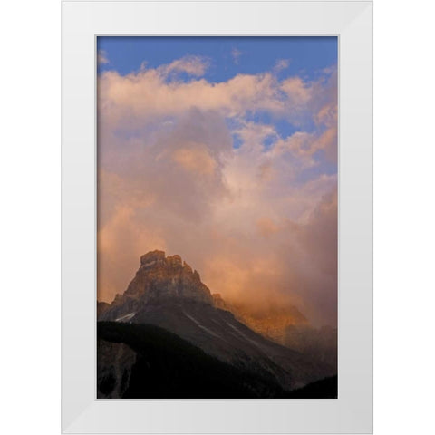Canada, BC, Yoho NP Sunset over Mt Cathedral White Modern Wood Framed Art Print by Paulson, Don