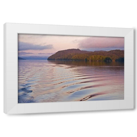 Canada, BC, Calvert Island Boat wake in water White Modern Wood Framed Art Print by Paulson, Don