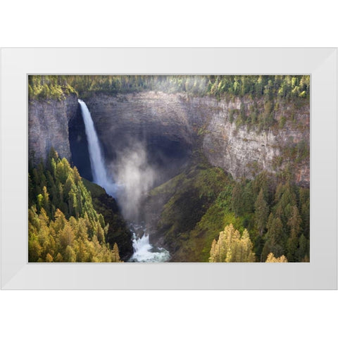 Canada, BC, Wells Gray PP Helmcken Falls White Modern Wood Framed Art Print by Paulson, Don