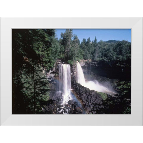 Canada, BC, Canim Falls at Wells Gray PP White Modern Wood Framed Art Print by Grandmaison, Mike