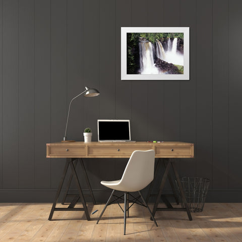 Canada, BC, Canim Falls at Wells Gray PP White Modern Wood Framed Art Print by Grandmaison, Mike