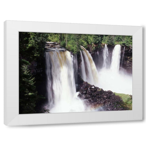 Canada, BC, Canim Falls at Wells Gray PP White Modern Wood Framed Art Print by Grandmaison, Mike