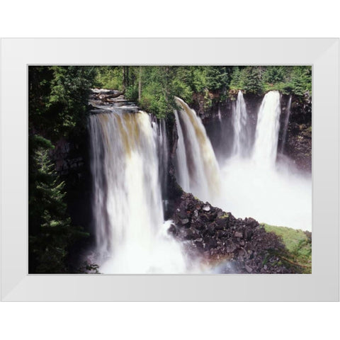 Canada, BC, Canim Falls at Wells Gray PP White Modern Wood Framed Art Print by Grandmaison, Mike