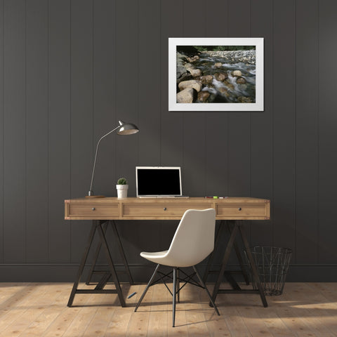 Canada, BC, Gold Creek at Golden Ears PP White Modern Wood Framed Art Print by Grandmaison, Mike